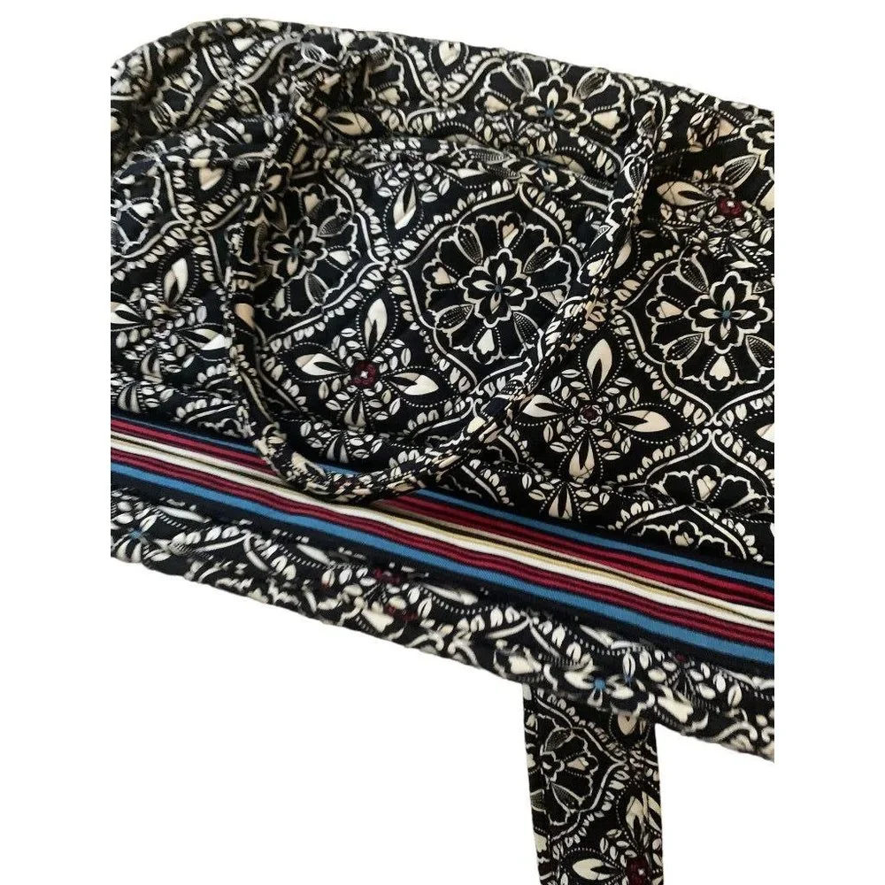 Vera Bradley Barcelona Pattern Laptop Bag Briefcase Bag Black White